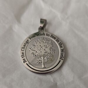 "Be The Change" Silver Pendant